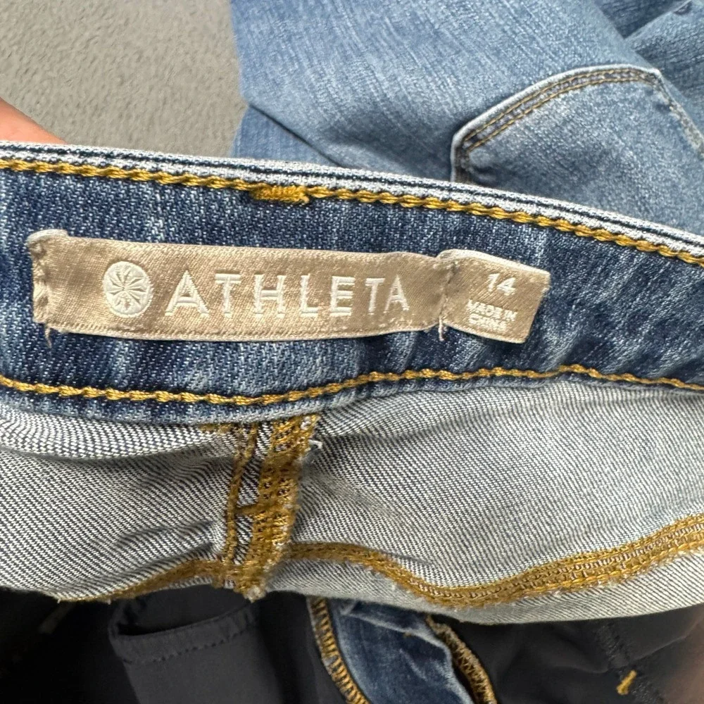 Athleta Jeans Womens 14 (34x29 ACTUAL) Sculptek Skinny Blue Denim Stretch